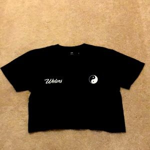 Darc Sport, Black, Womens Medium Crop Top, Short Sleeve